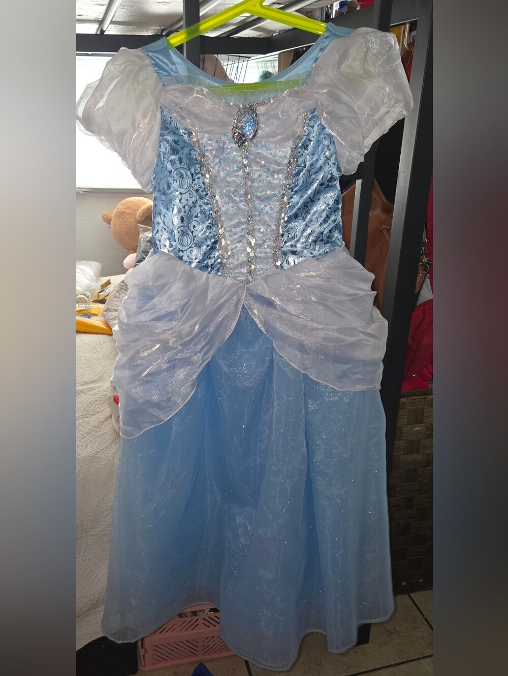 Blue Sparkle Cinderela Princess Kids Costume Dress